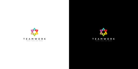 teamwork logo design vector template business