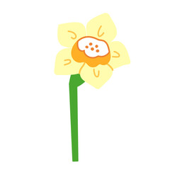 Simple vector flower illustration on transparent background