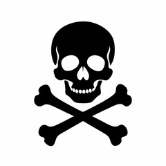Silhouette of a skull with crossed bones