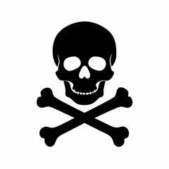 Silhouette of a skull with crossed bones