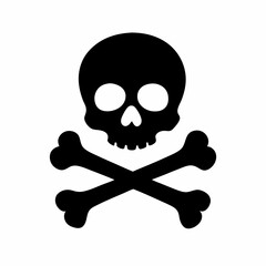 Silhouette of a skull with crossed bones