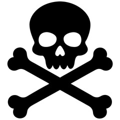 Silhouette of a skull with crossed bones