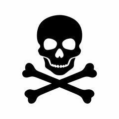 Silhouette of a skull with crossed bones