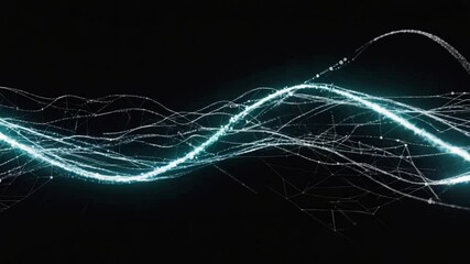 Minimalist futuristic wave lines flowing zero gravity, 4K seamless loop, soft pastel blue lines matte, smooth abstract digital ocean, sleek, slow tempo, futuristic data streams, clean modern tech look - Powered by Adobe