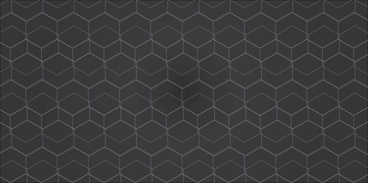 Dark black Hexagonal Background. Luxury black Pattern. wallpaper Illustration. Futuristic abstract honeycomb mosaic black background. geometric mesh cell texture.   geometric modern background. Hexago