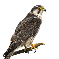 Vigilant falcon portrait png sharp falcon png bird of prey png raptor closeup png hunting falcon png white background image