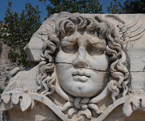 Türkiye ruins of ancient Didim on a sunny autumn day