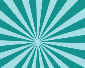 Sunburst Turquoise and Magic Mint Rays Background for Summer Banner Design