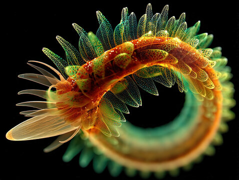 Microscopic Spiral Creature - Detailed View