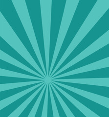 Sunburst Turquoise and Magic Mint Rays Background for Summer Banner Design