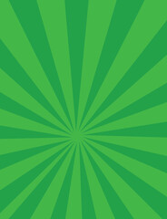 Abstract Glowing Green Sunburst Background with Dark Sea Green Light Rays for Presentation and Poster Design