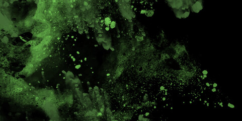 Abstract green grunge painted background. night sky space watercolor background with stars.  abstract green background with dark edges,creating a distinct visual contrast.decorative pattern background