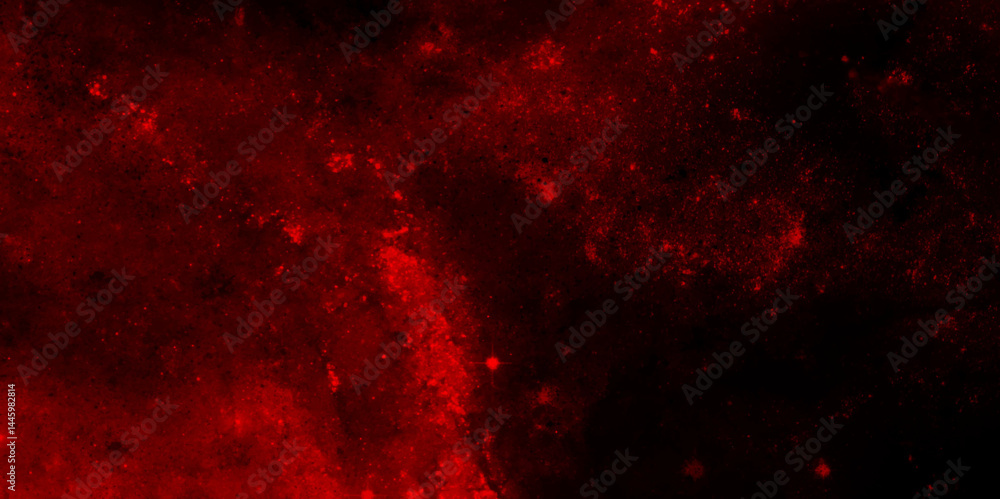 Aufkleber abstract red grunge painted background. night sky space watercolor background with stars. abstract g
