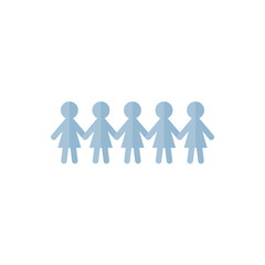 Human paper cut. Vector illustration 