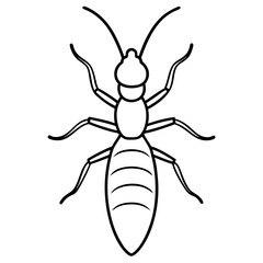 Termite Silhouette Line Art