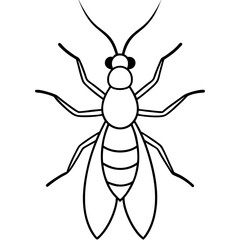 Termite Silhouette Line Art