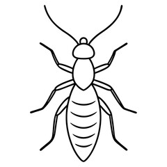 Termite Silhouette Line Art