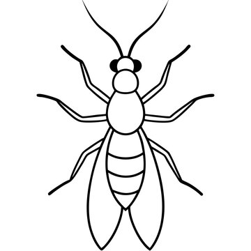 black and white wasp outline clip art preview