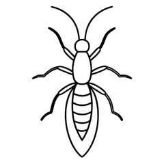 Termite Silhouette Line Art