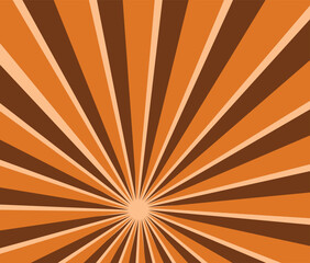 Obraz premium Dark Brown Comic Sunburst Halftone Background Pop Art Style Vector Design