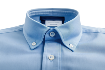 Crisp light blue oxford cloth button down shirt collar detail showcasing textured fabric and refined