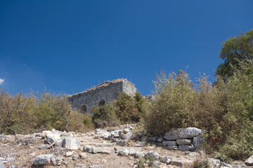 Naklejka premium Türkiye ancient Fethiye on a sunny autumn day