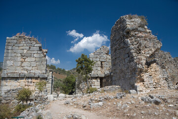Türkiye ancient Fethiye on a sunny autumn day
