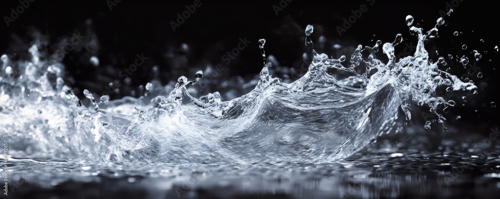 Poster an intricate splash of water creates a beautiful display pattern