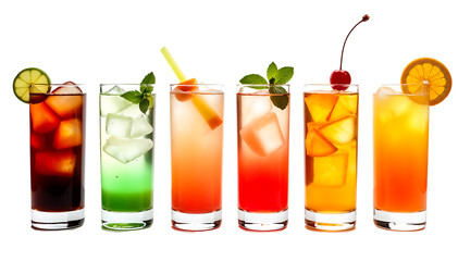 Fototapeta premium Refreshing Summer Cocktails A Colorful Collection of Iced Drinks