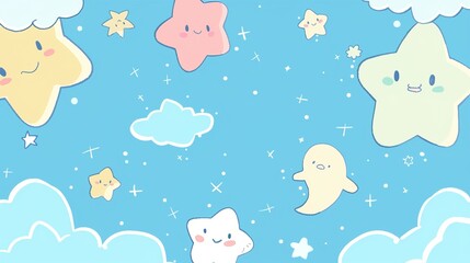 Light Blue Cartoon Anime Style Background: A Delightful Fusion of Whimsy and Visual Charm