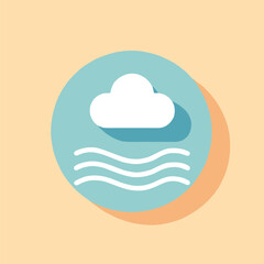 Illustration Style Cloud with Lines on Pastel Yellow Background