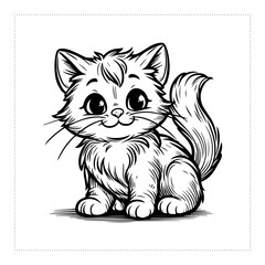 Cute and versatile cat illustrations for t-shirts, stickers, books, and digital designs—perfect for commercial or personal projects