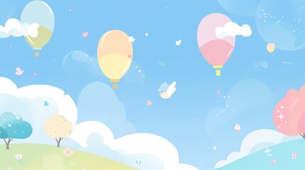Light Blue Cartoon Anime Style Background: A Delightful Fusion of Whimsy and Visual Charm