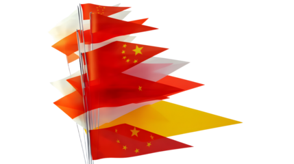 united states of america and china Union trade war concept, USA and Chinese Flags together.