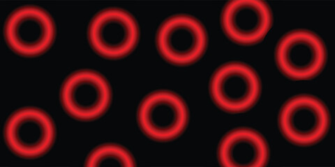 Abstract speed red light lines neon ring circle glowing motion round on black background vector illustration