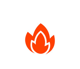 Variations of a stylized flame icon, including color and line art, representing heat, passion and fire symbol on a transparent background