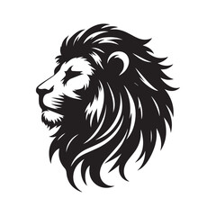 A lion's head silhouette vector, logotype 