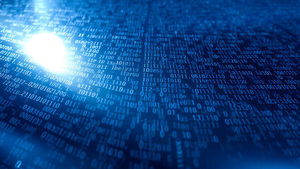 Innovative Digital Data Network Background: Abstract Blue Code Visualization and Analytics for Modern Technology and Cybersecurity