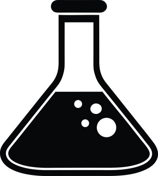 recommend clip art: Laboratory flask with liquid silhouette vector, Flask icon vector