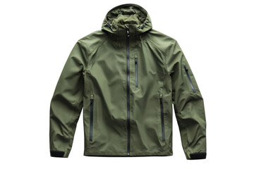 Stylish olive green waterproof jacket perfect for outdoor adventures Clean design zip closure
