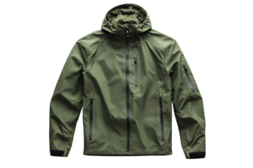 Stylish olive green waterproof jacket perfect for outdoor adventures Clean design zip closure