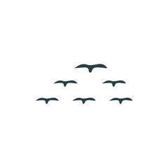 stylized bird silhouettes set