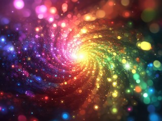Obraz premium Vibrant Rainbow Swirl of Glowing Lights and Colors