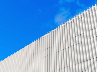 Contemporary architectural design against a blue backdrop