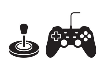 Gaming control icon silhouette art vector on white background