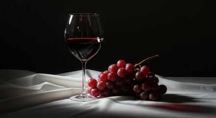 red wine and grapes