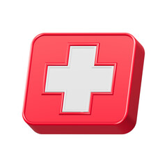 Cross medical icon recovery 3d rendering
