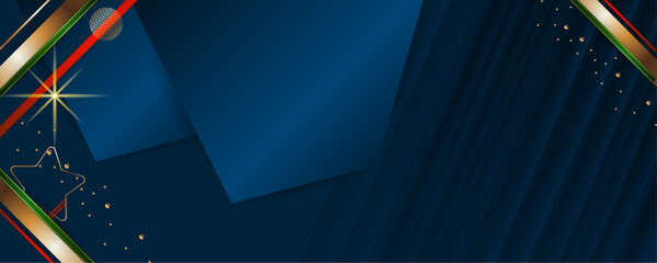 Abstract gold background luxury dark deep noble blue and golden line template premium vector