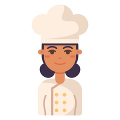 Smiling female chef. Vector