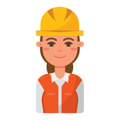 Female construction worker. Vector